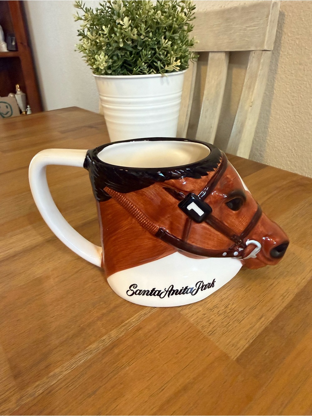 Santa Anita Park Vintage Brown Horse Head Ceramic Mug